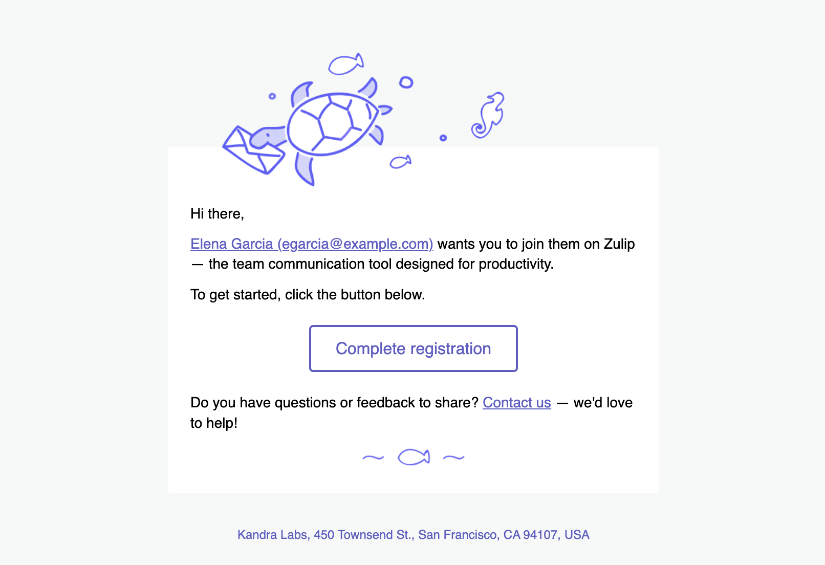 Email invitation